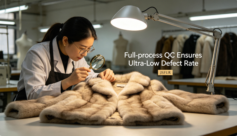 Strict quality control and low defect rate luxury garment manufacturing JSFUR