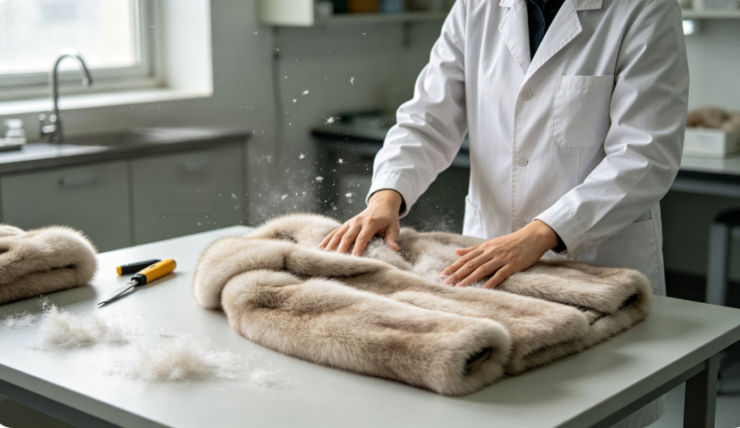 Fur garment anti-shedding and wear resistance quality test  JSFUR