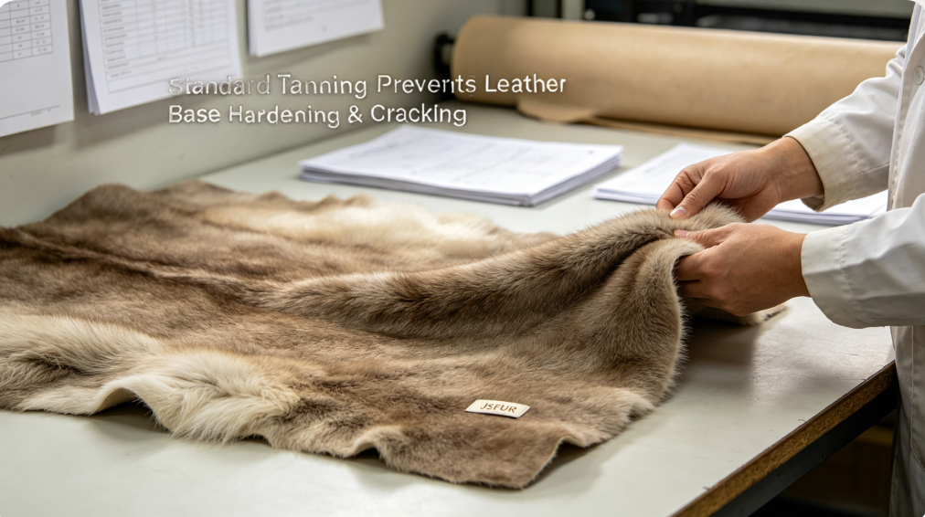Real fur leather base softening treatment anti-cracking technology JSFUR