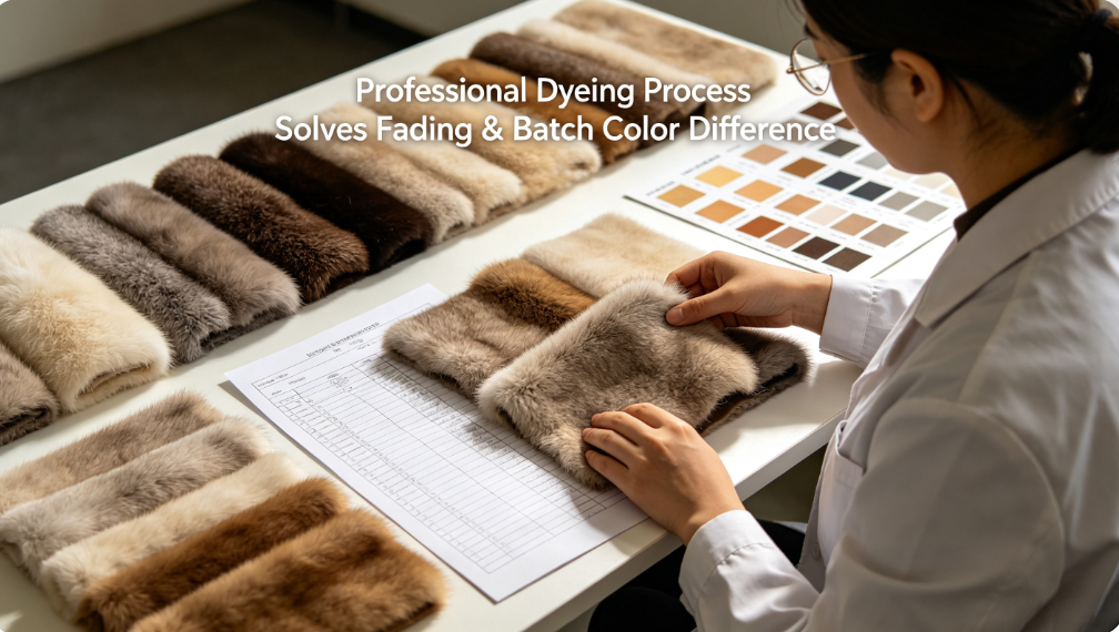 High temperature color fixing technology prevents fur fading and batch color difference JSFUR