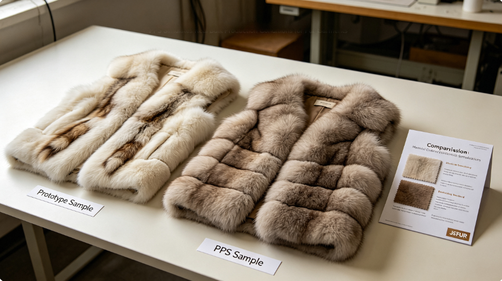 Difference between PPS and ordinary prototype sample for fur apparel manufacturing JSFUR