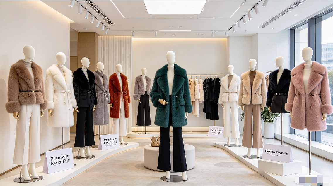 Prendas de piel sintética de alta calidad para el abastecimiento al por mayor de marcas de moda contemporánea ética JSFUR