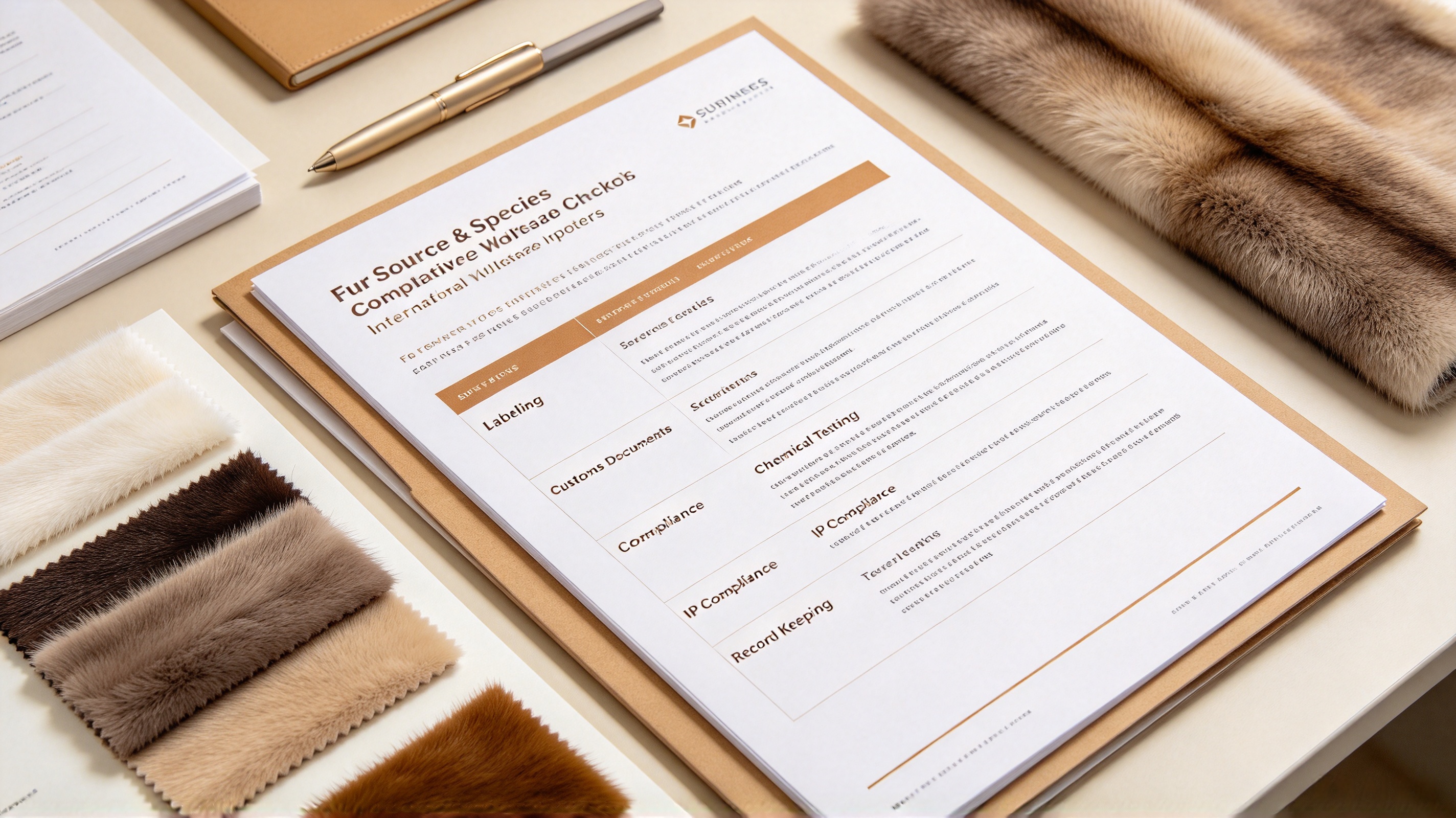 Fur garment import compliance checklist document layout for international wholesale importers JSFUR