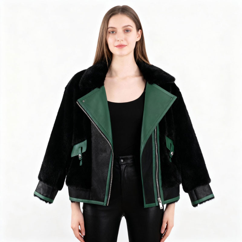Faux Fur + Leather Biker Jacket – Luxe Edge Meets Street Cool — image 2