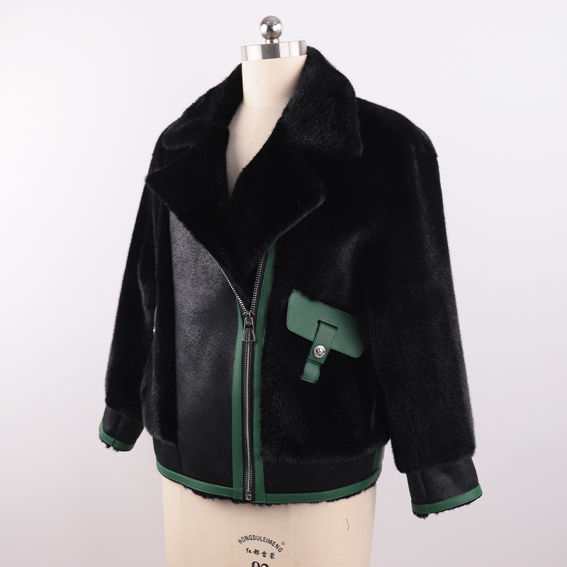 Faux Fur + Leather Biker Jacket – Luxe Edge Meets Street Cool — image 4