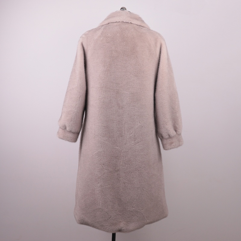 Light Grey Plush Faux Fur Long Coat — image 3