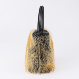Faux Raccoon Fur Handbag with PU Leather Handles – Luxe Winter Glam for EU & Russian Markets — image 2