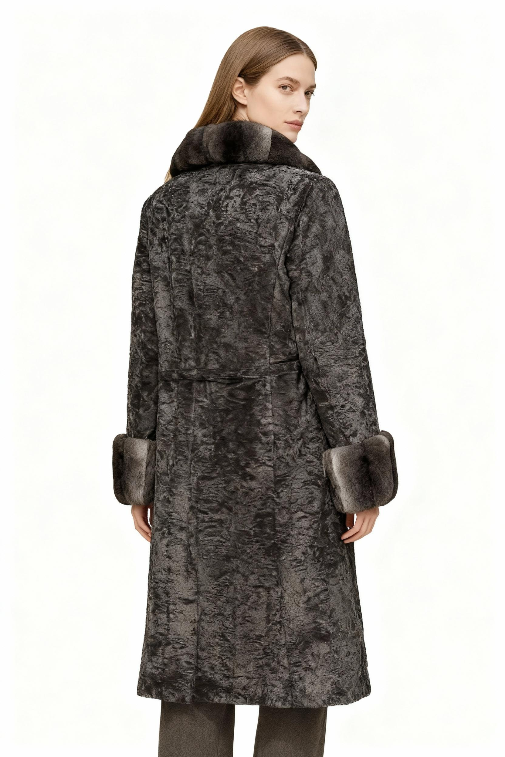 Textured Faux Fur Coat with Bubble Trim – Black Label Collection — image 4