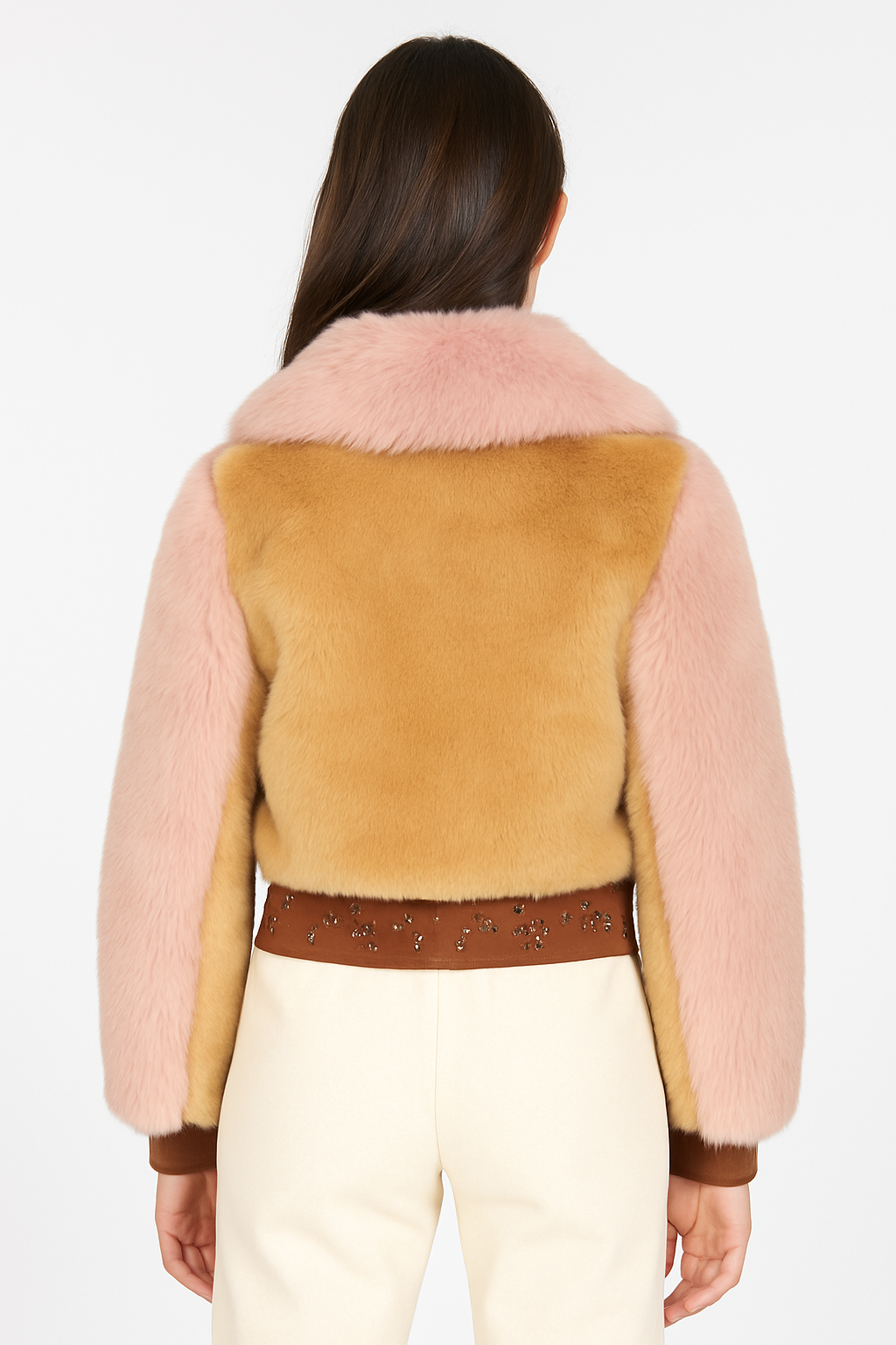 Heart Patch Faux Fur Jacket – Playful & Luxe Outerwear — image 4