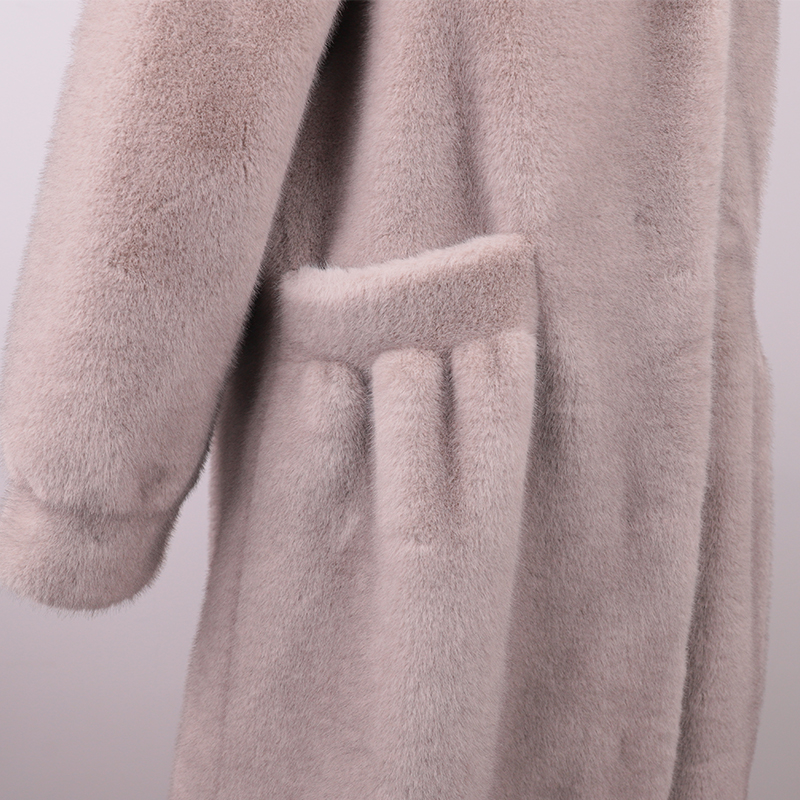 Light Grey Plush Faux Fur Long Coat — image 5