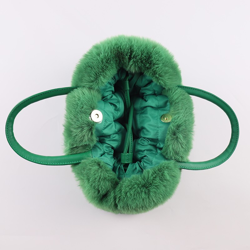 Faux Rex Rabbit Fur Handbag – Plush Elegance in 9 Colors — image 2