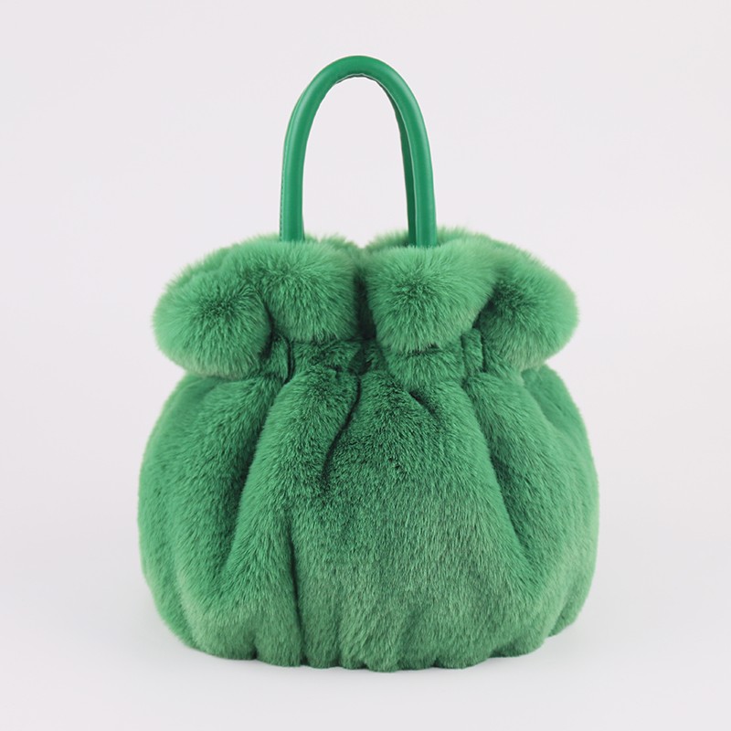 Faux Rex Rabbit Fur Handbag – Plush Elegance in 9 Colors — image 5