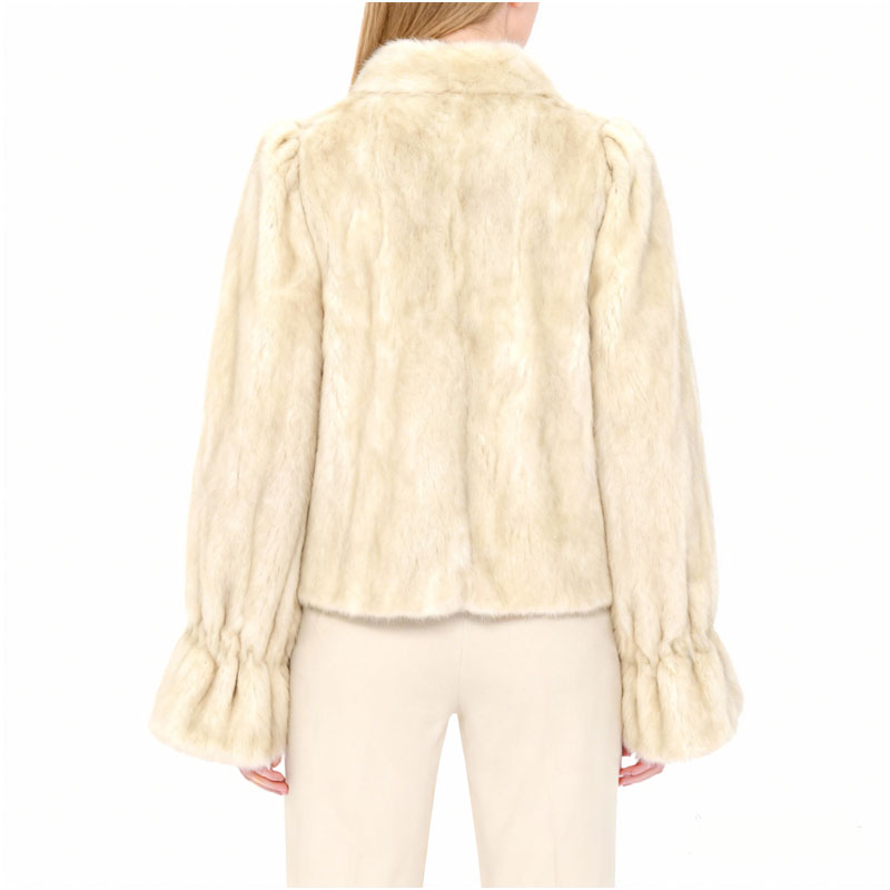 Luxury Short Mink Fur Coat – Natural Ivory — image 4