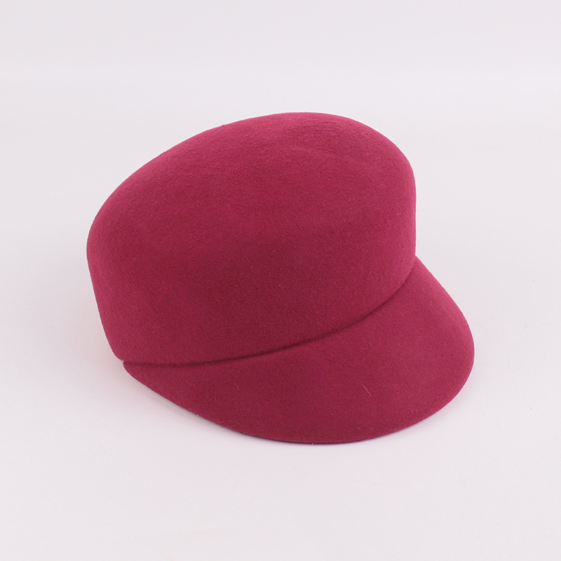 Minimalist Wool Felt Beret Cap – Nude Beige — image 3
