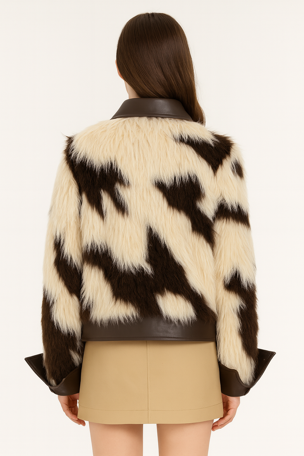 Faux Fur & Vegan Leather Jacket – Edgy Luxe Streetwear — image 4