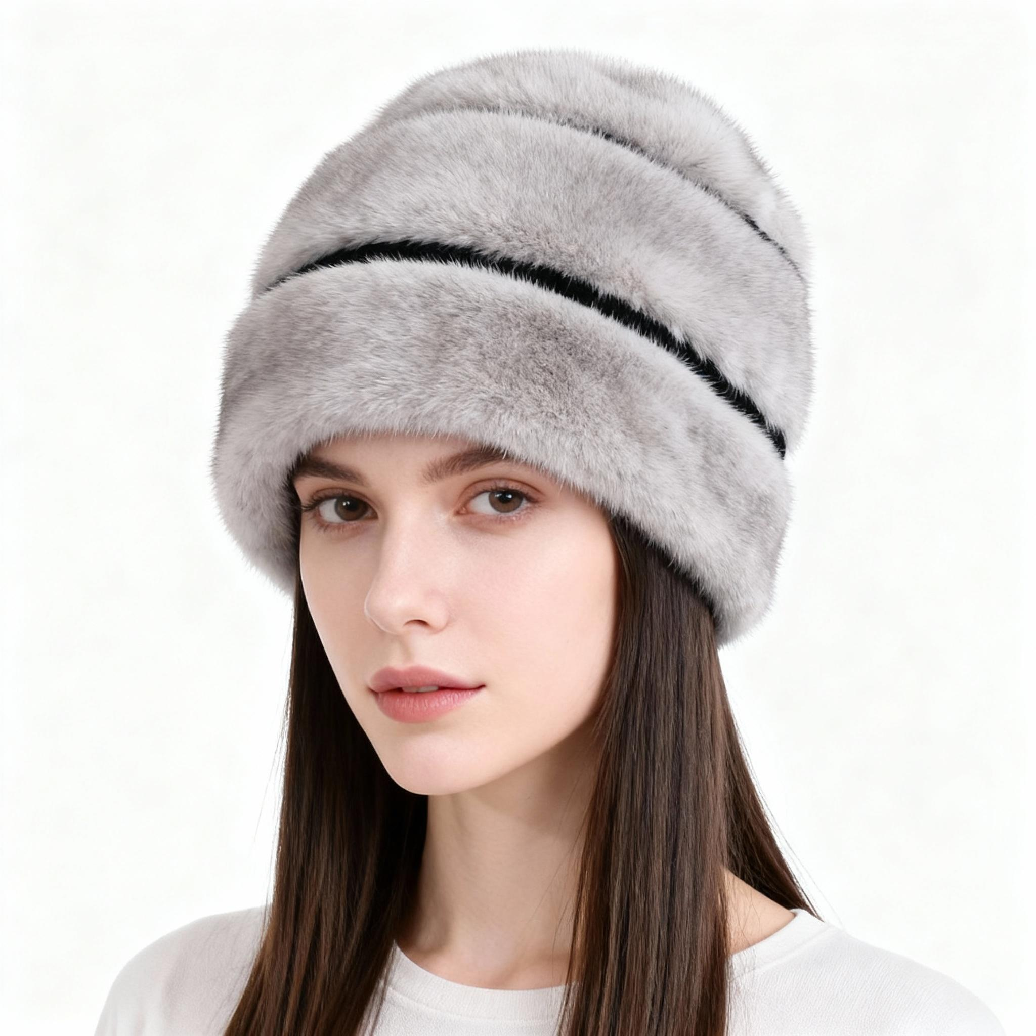 Faux Mink Fur Plush Beanie – Chic Warmth in Soft-Touch Finish