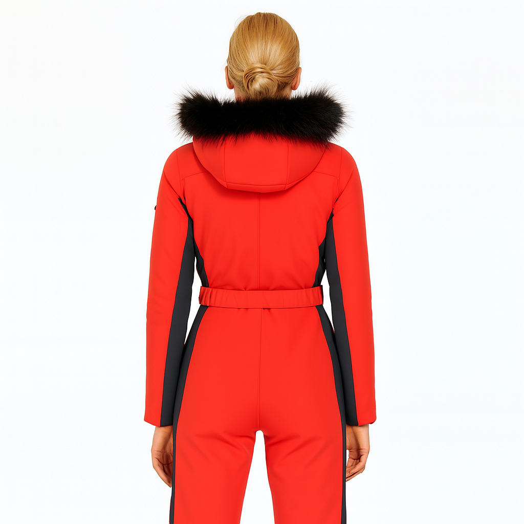 Red 3-in-1 Waterproof Ski Jumpsuit with Fleece Insulation — image 4