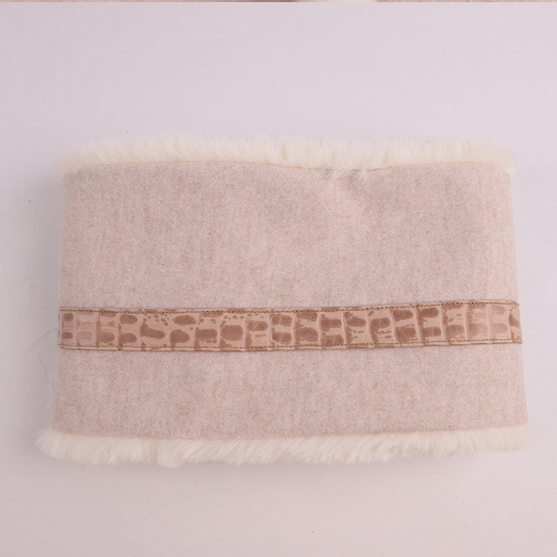 Wool & Faux Fur Neck Warmer with Genuine Leather Buckle – Cozy Luxury for Cold Days — image 2