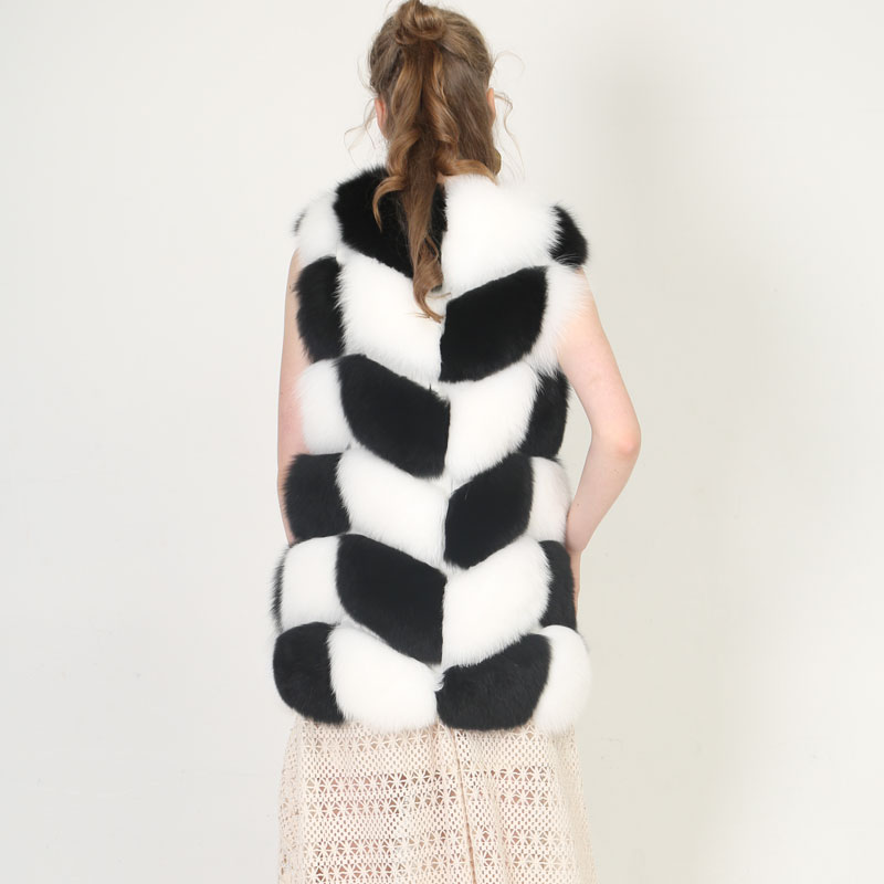 Luxe  Real Fox Fur Patchwork Vest – Sleeveless Elegance — image 4