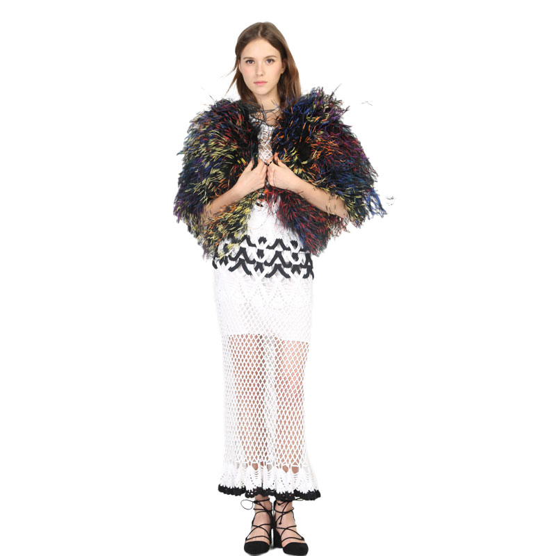 Real Colorful Ostrich Feather Shawl — Rainbow Edition — image 2
