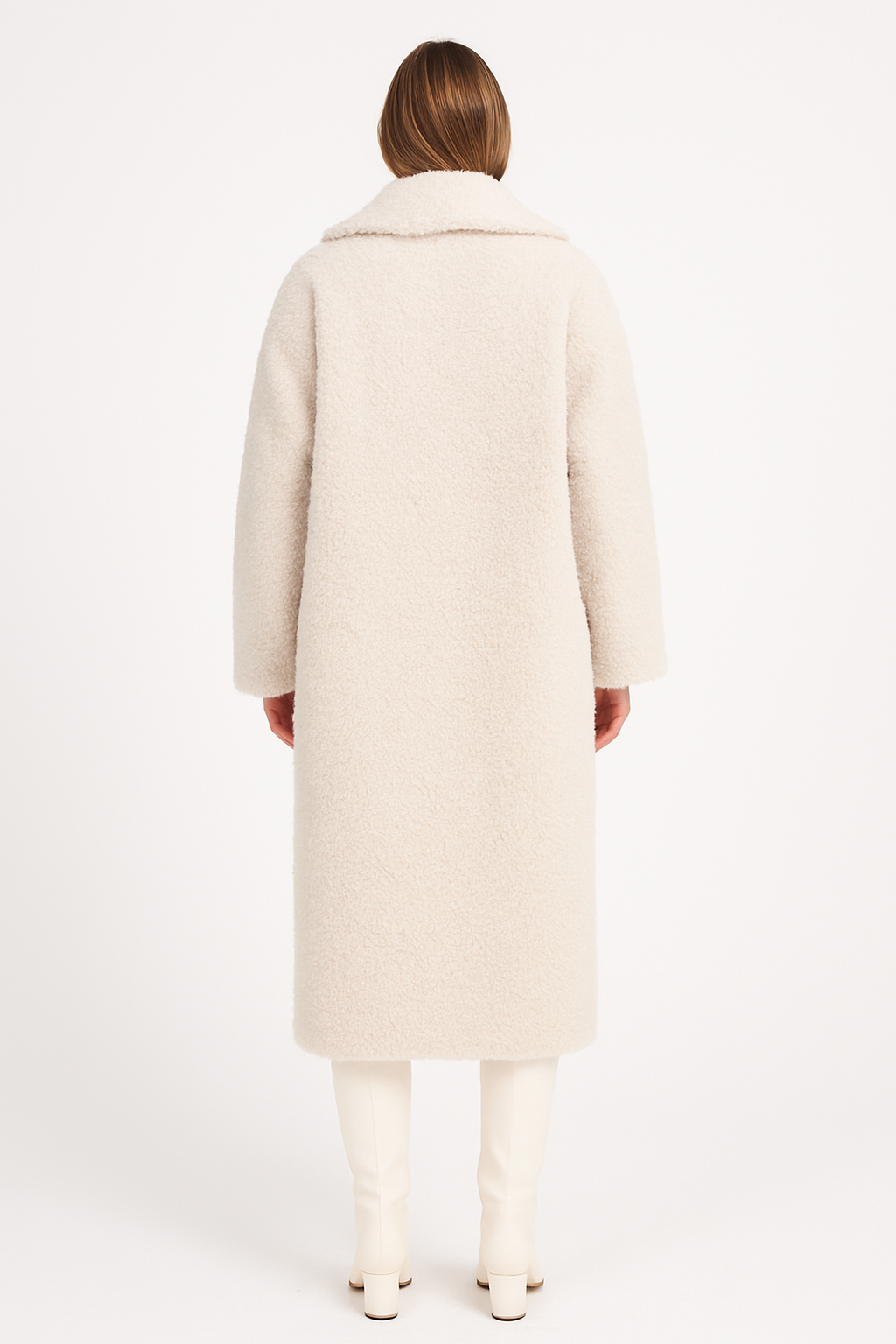 Cream Faux Wool Coat – Minimalist Luxe with Cozy Appeal — image 2