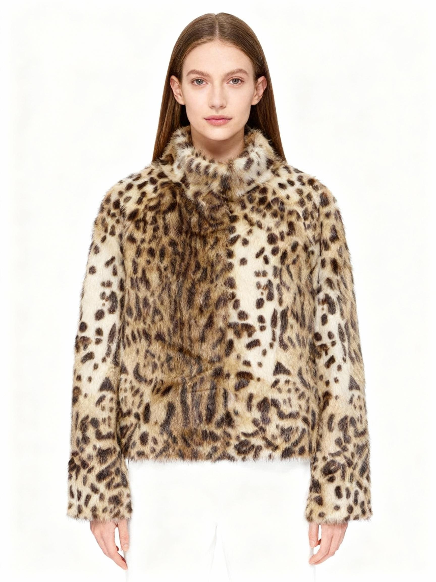 Leopard Print Faux Fur Jacket – Bold, Sustainable, Chic