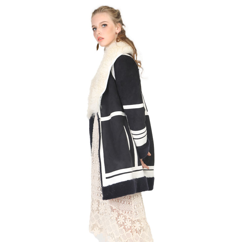Shearling Bomber Coat with Wool Collar – Designer Statement Piece — image 2