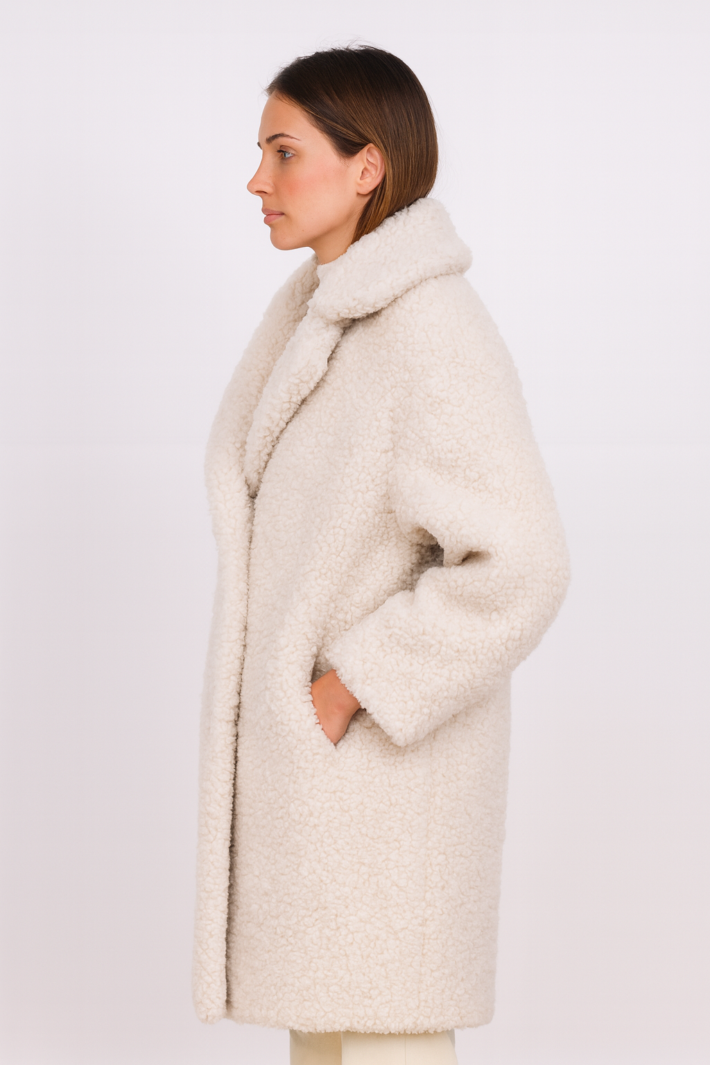 Cream Faux Wool Coat – Minimalist Luxe with Cozy Appeal — image 4