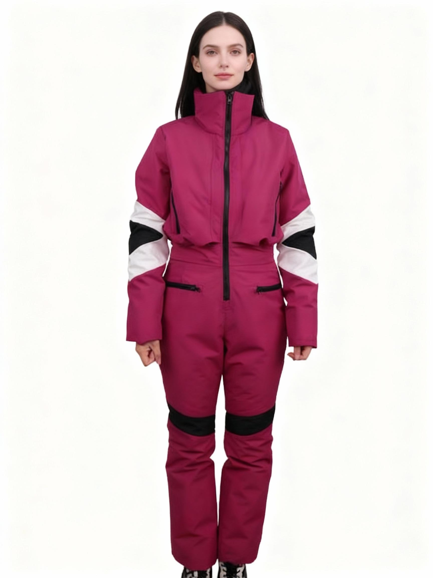 Color Block One-Piece Ski Suit – OEM & Private Label Ready