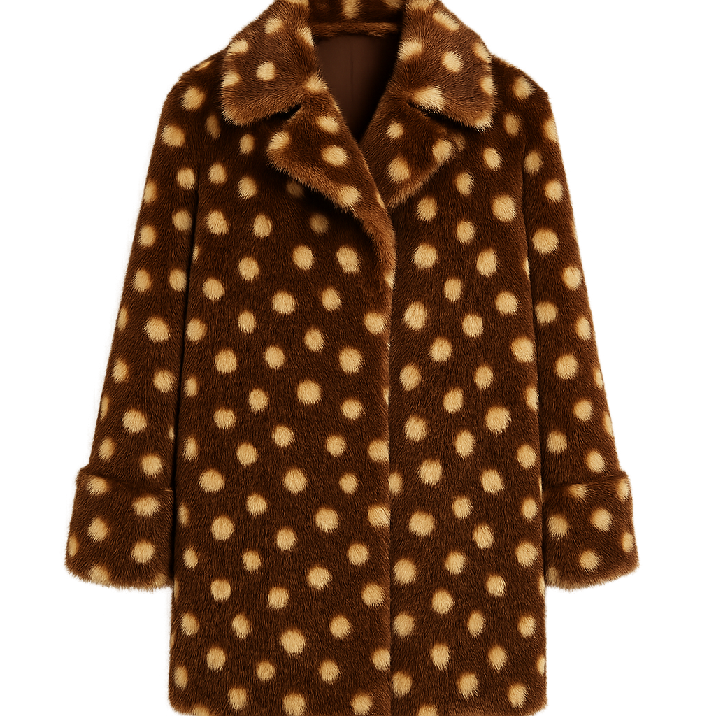 Faux Mink Fur Coat with Deer Print – Wildly Chic Outerwear — image 2