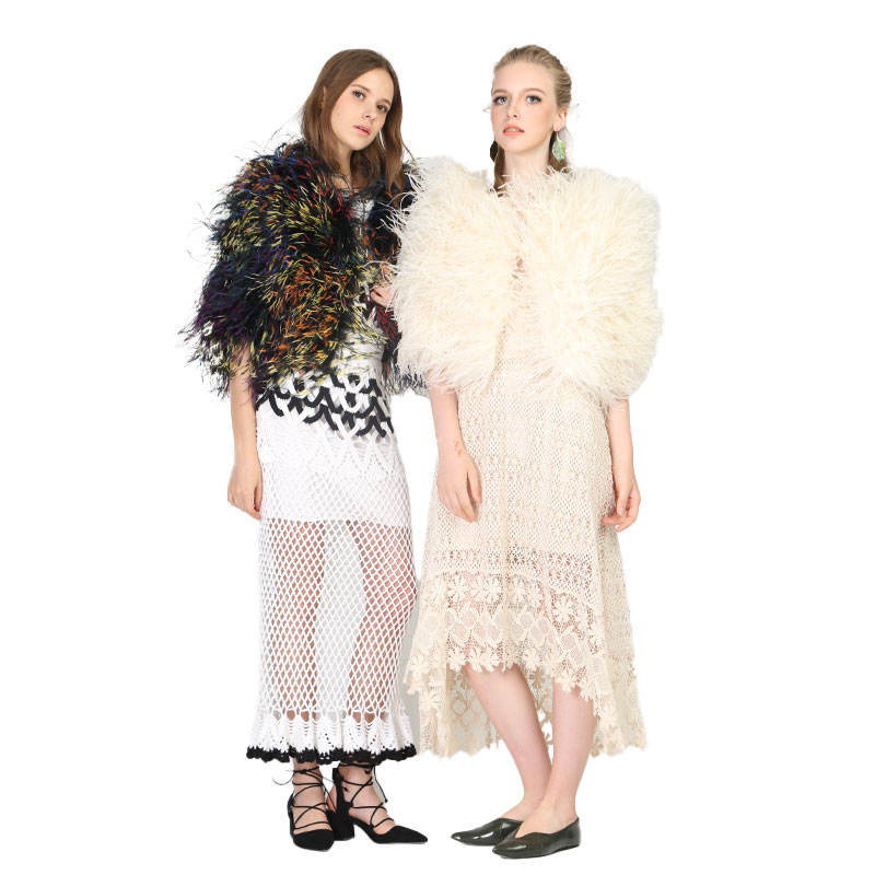 Real Colorful Ostrich Feather Shawl — Rainbow Edition — image 4