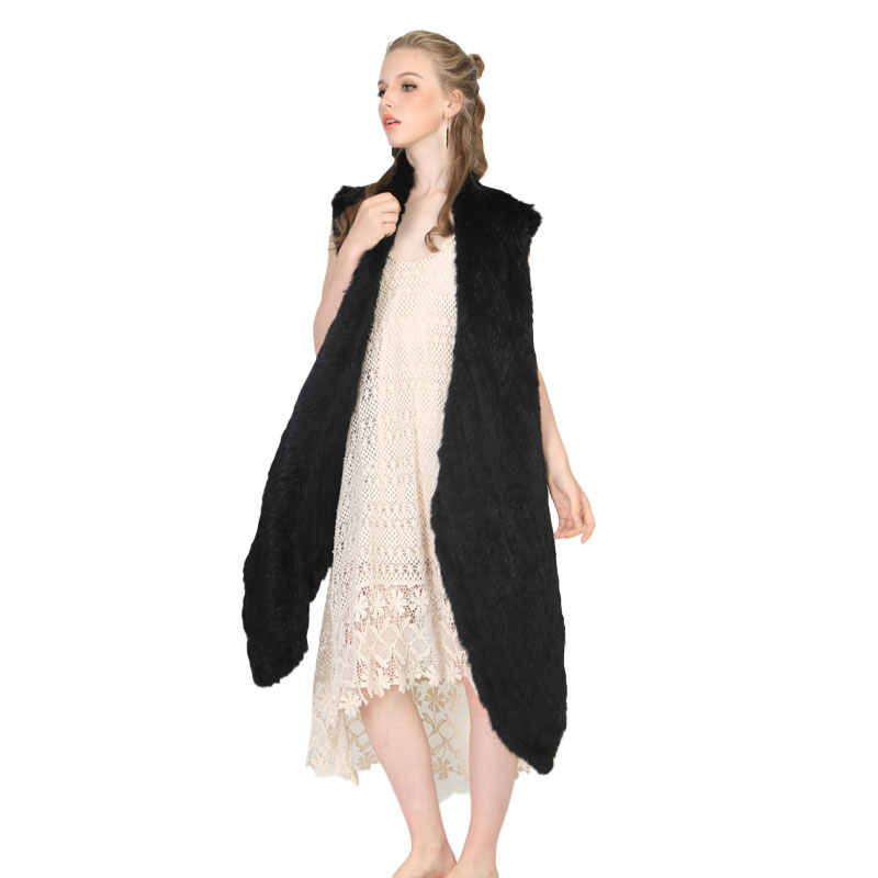 Long Real Rabbit Hair Knit Vest – Luxe Layering Staple — image 2