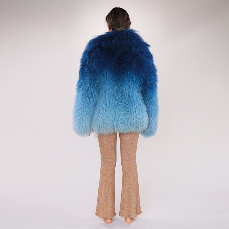 Mid-Length Gradient Beach Wool Coat – Real Shearling Elegance — image 4