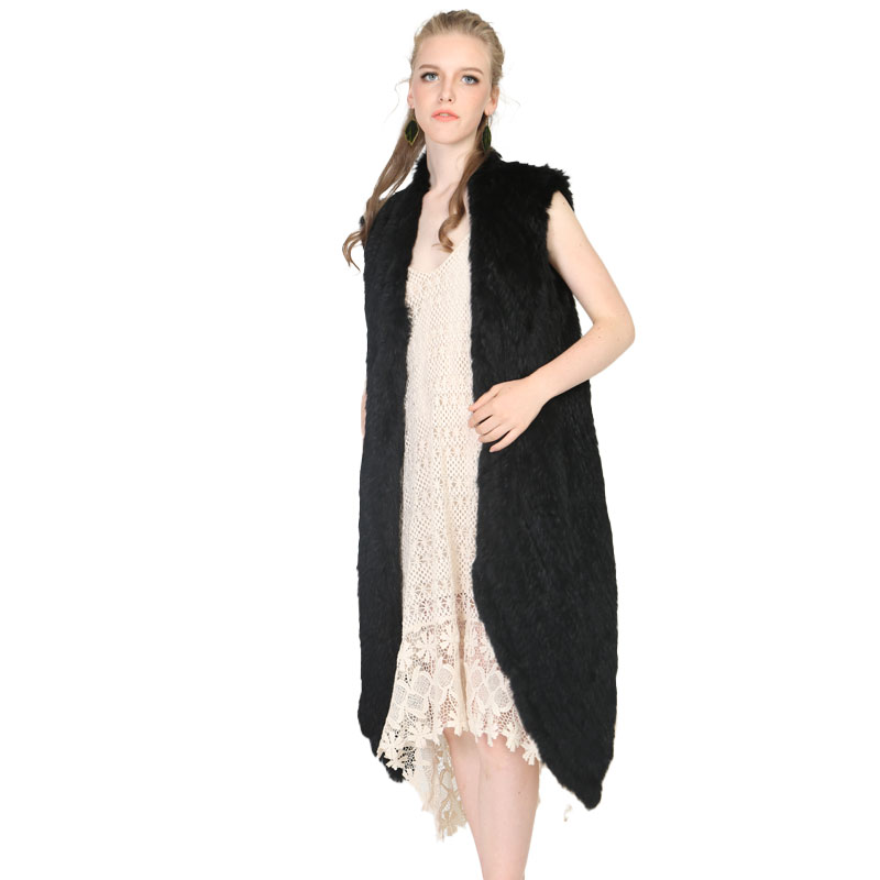 Long Real Rabbit Hair Knit Vest – Luxe Layering Staple — image 3