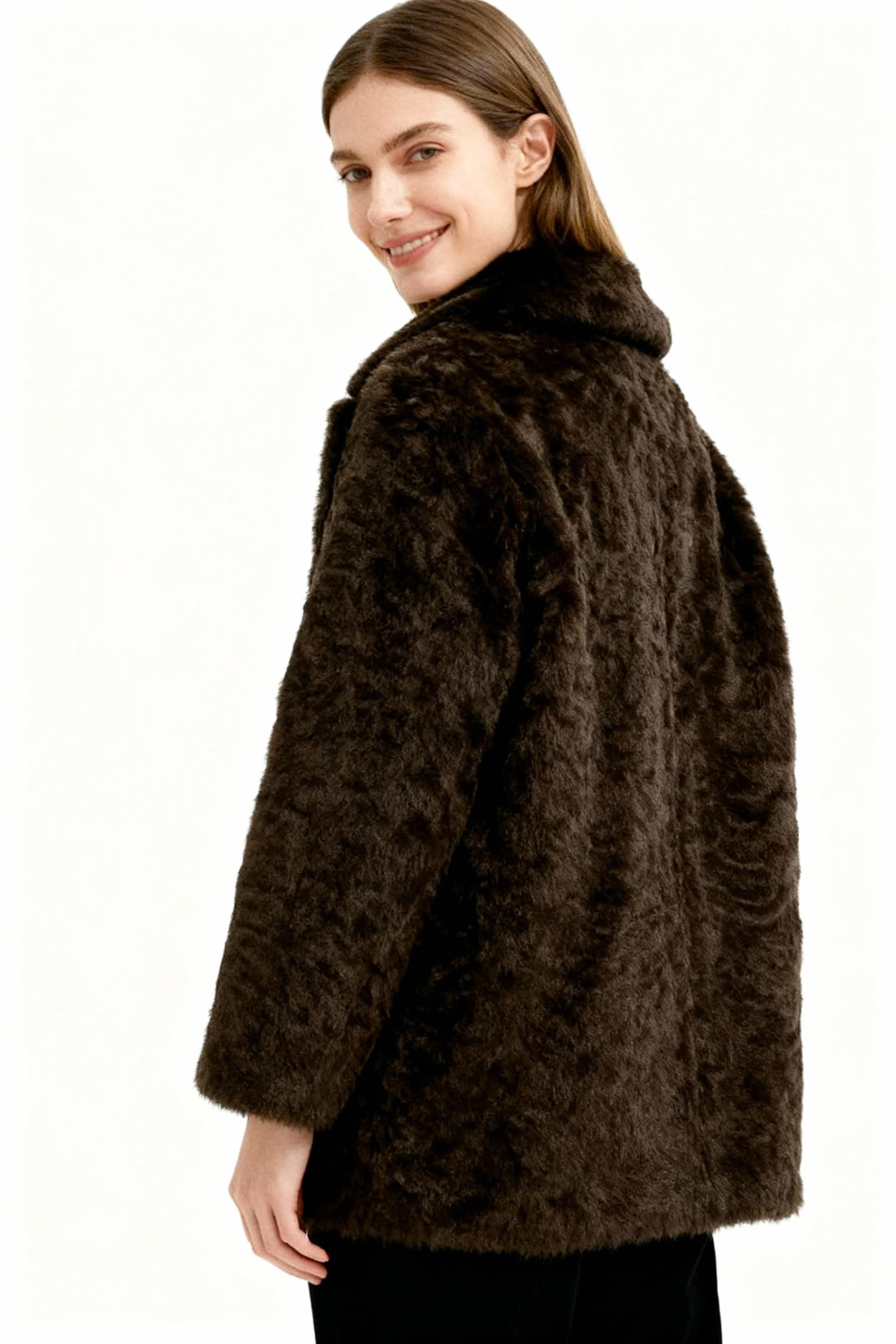 Dark Chocolate Faux Fur Coat – Urban Classic Edition — image 4
