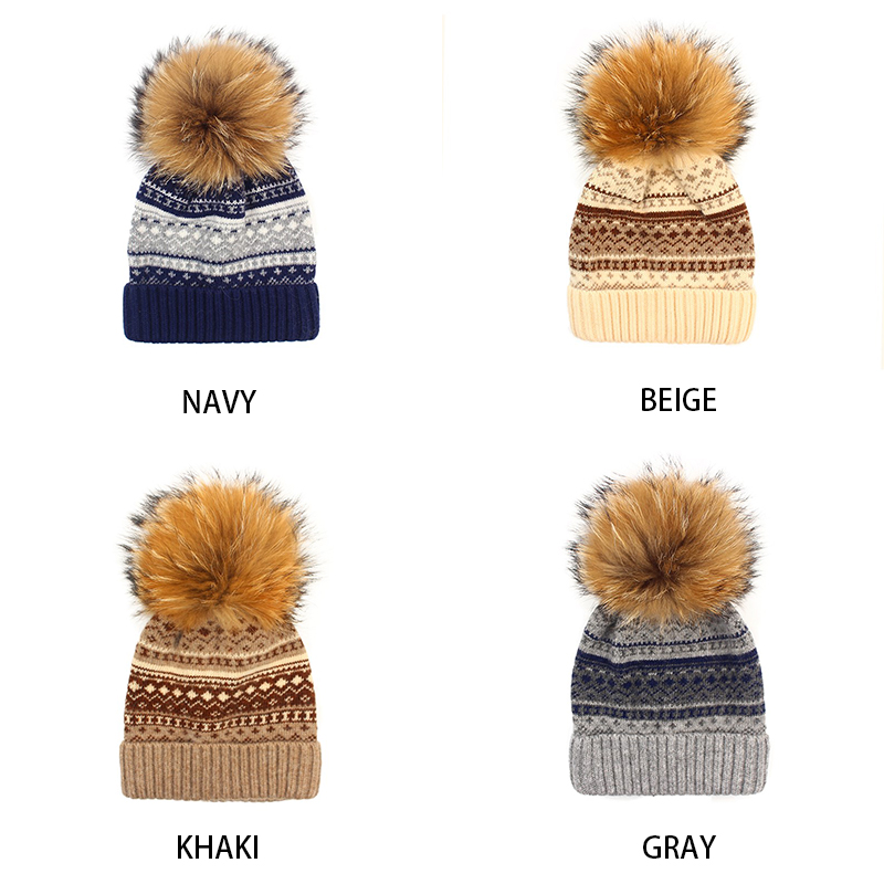 Kids' Angora Knit Beanie with Genuine Raccoon Fur Pom – Nordic-Inspired Winter Charm — image 2