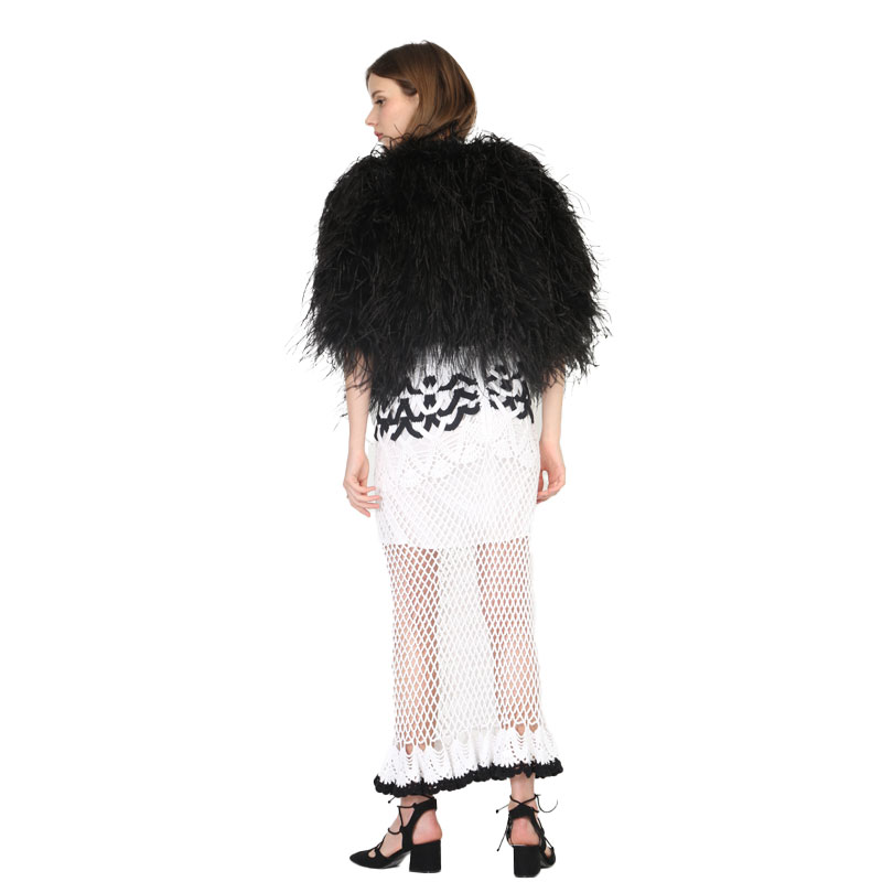 Black Ostrich Feather Shawl — Luxury Edition (Wholesale & OEM) — image 2