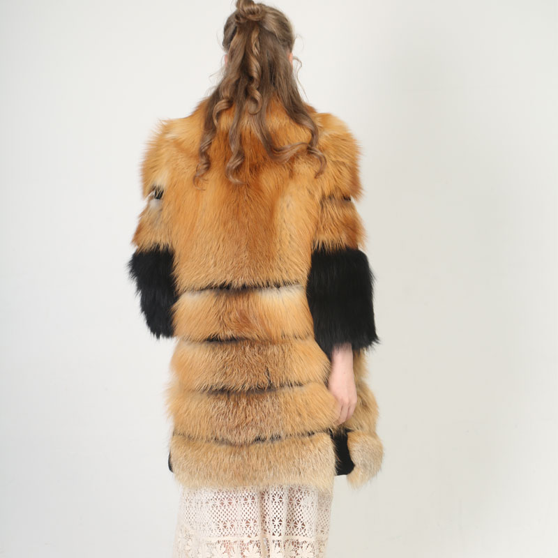 High-End Real Red Fox Fur Coat – Natural Gradient Luxury — image 4