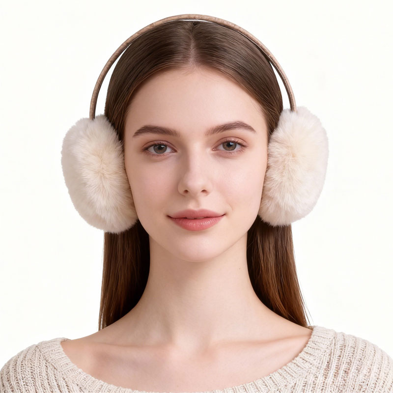 Faux Fur Earmuffs with Leather Headband