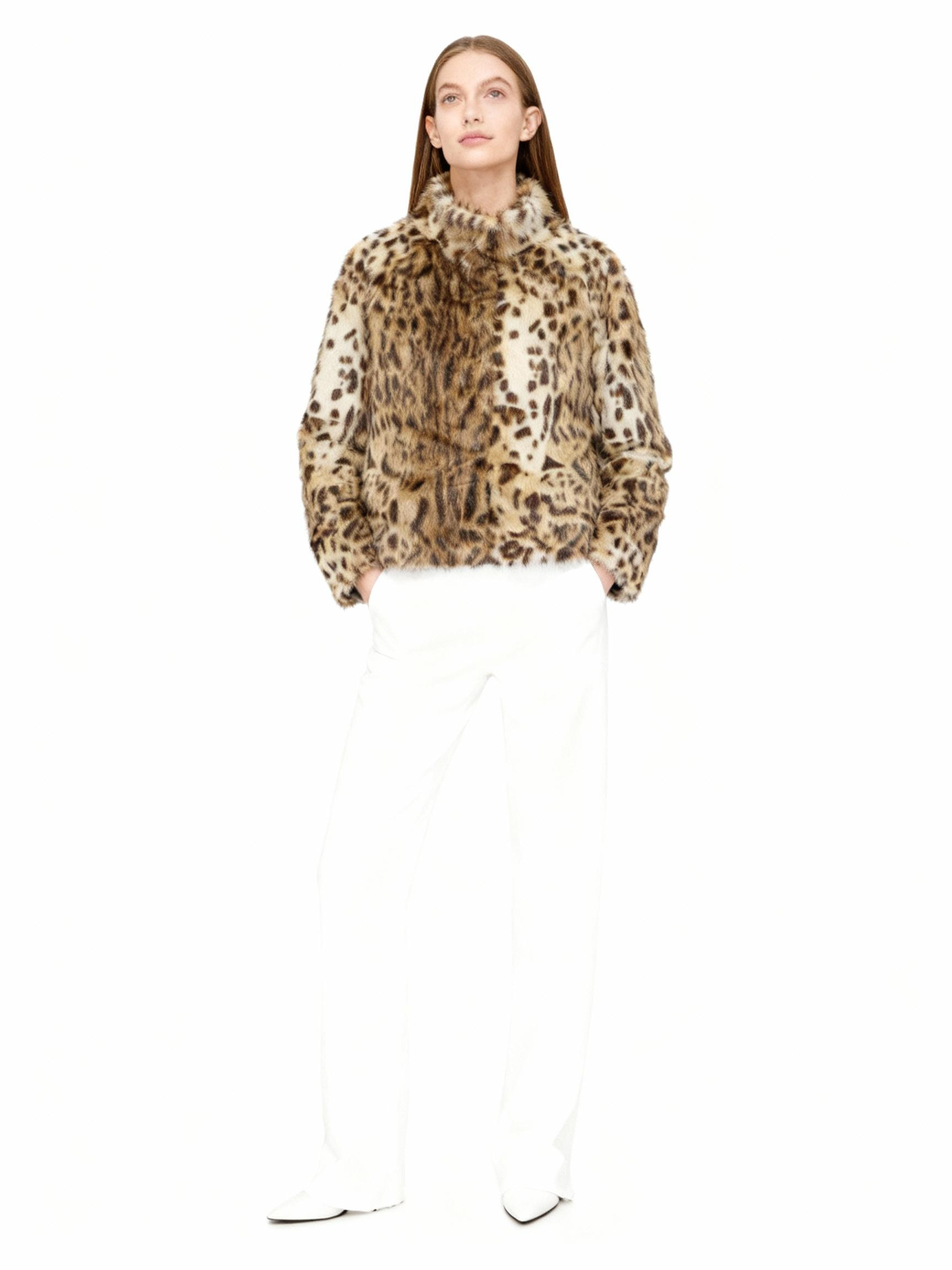 Leopard Print Faux Fur Jacket – Bold, Sustainable, Chic — image 3