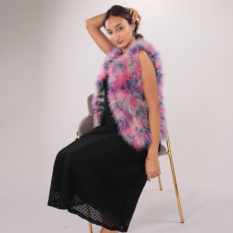 Real Colorful Turkey Feather Vest — Limited Edition (Wholesale & OEM) — image 3