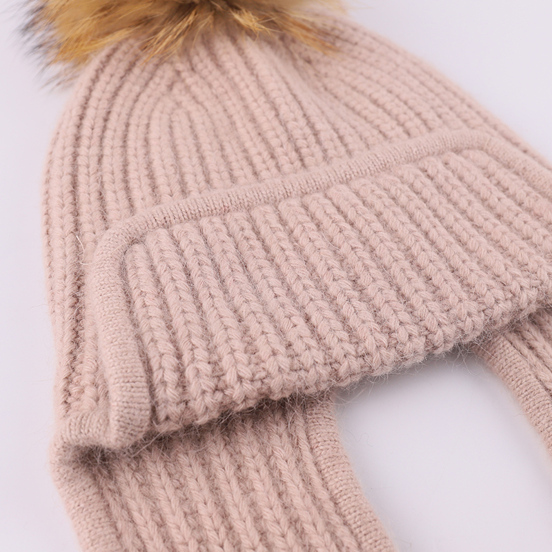Genuine Raccoon Fur Pom Earflap Hat – Cozy Elegance for Winter Days — image 3