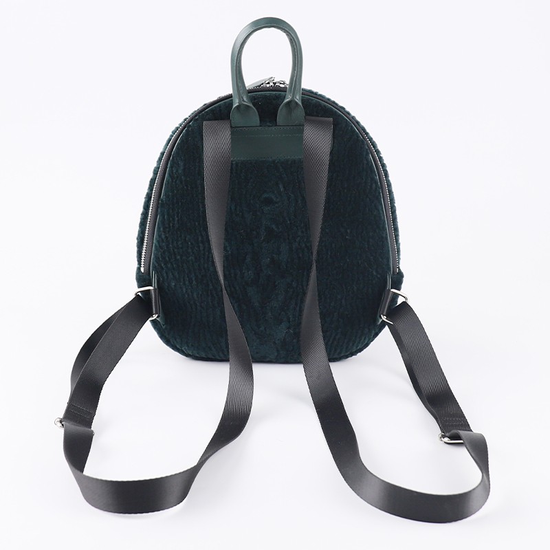 Genuine Shearling Lamb Fur Mini Backpack – Sculpted Softness with Urban Edge — image 4