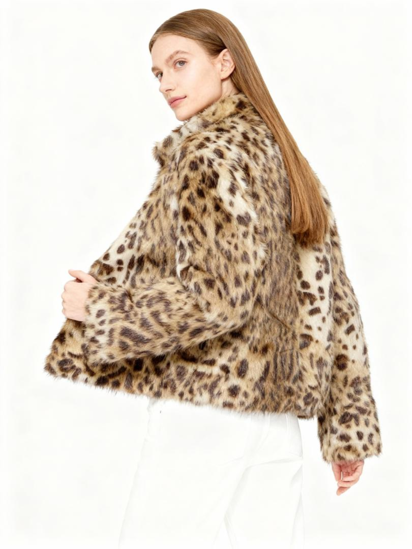 Leopard Print Faux Fur Jacket – Bold, Sustainable, Chic — image 2