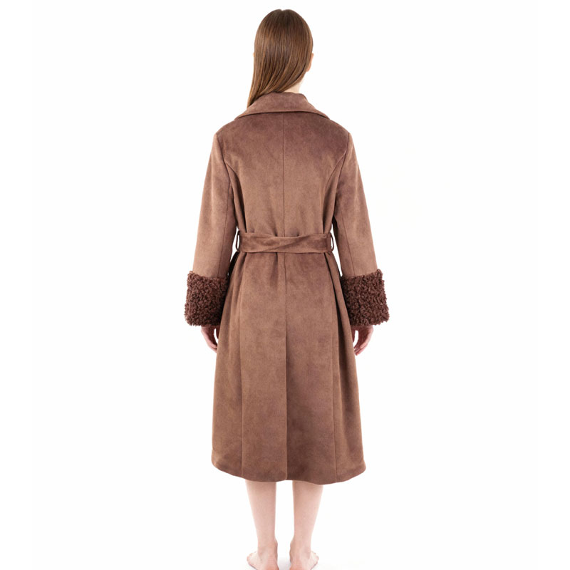 Wool Blend Coat with Faux Fur Cuff Detailing — image 2