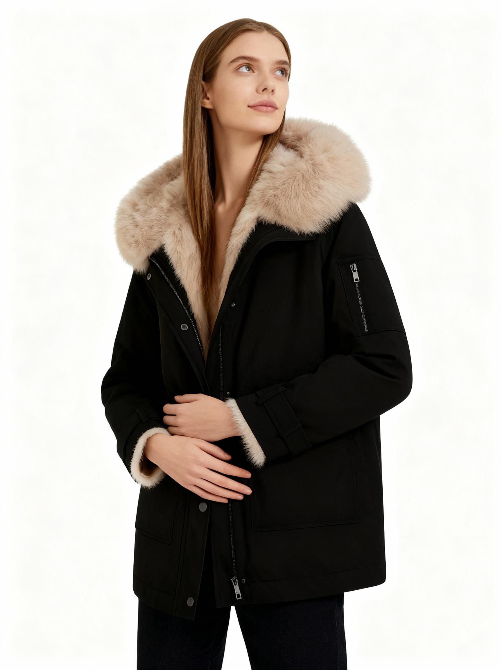 Cotton Parka with Oversized Faux Fur Hood – Urban Arctic Style — image 3