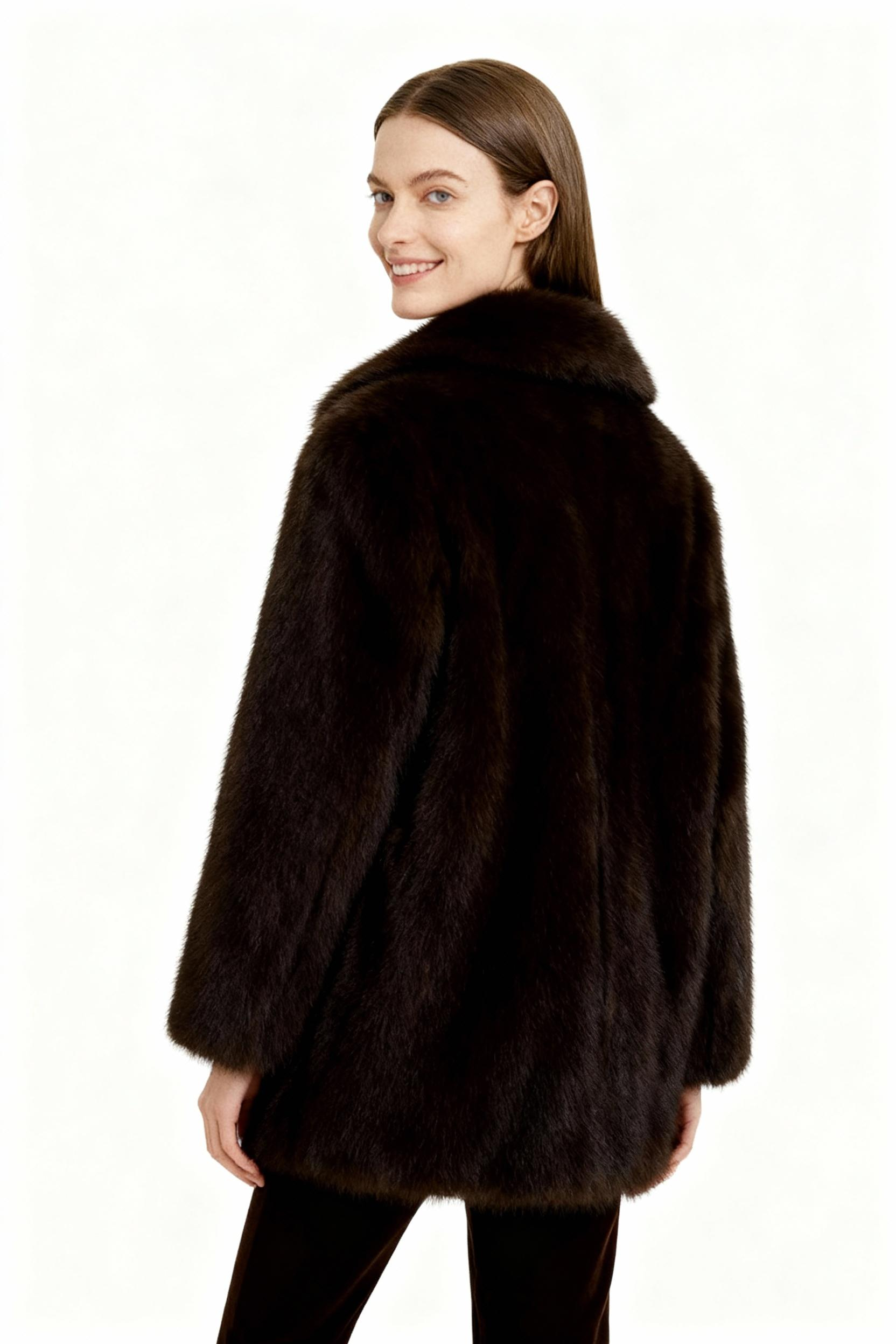 Espresso Luxe Faux Fur Coat – Timeless Classic Series — image 4