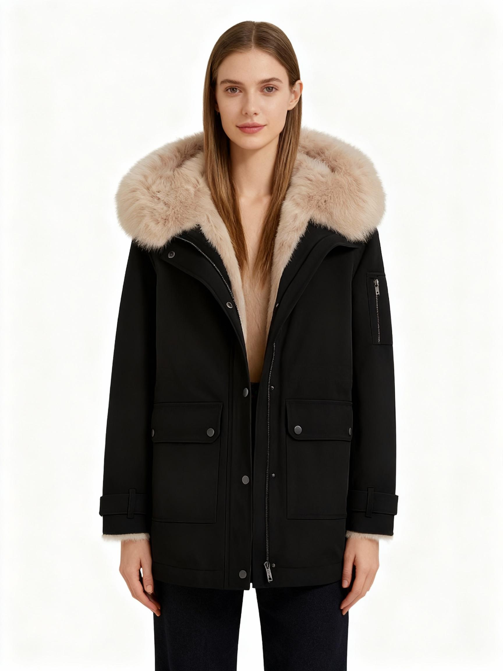 Cotton Parka with Oversized Faux Fur Hood – Urban Arctic Style