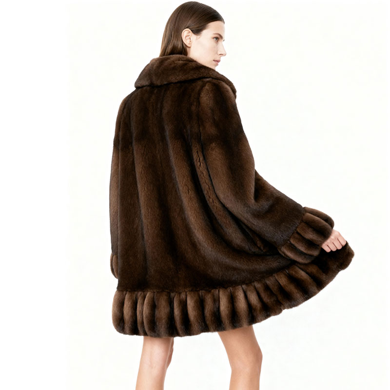 Luxury Real Mink Fur Coat – Short Swing Style — image 2