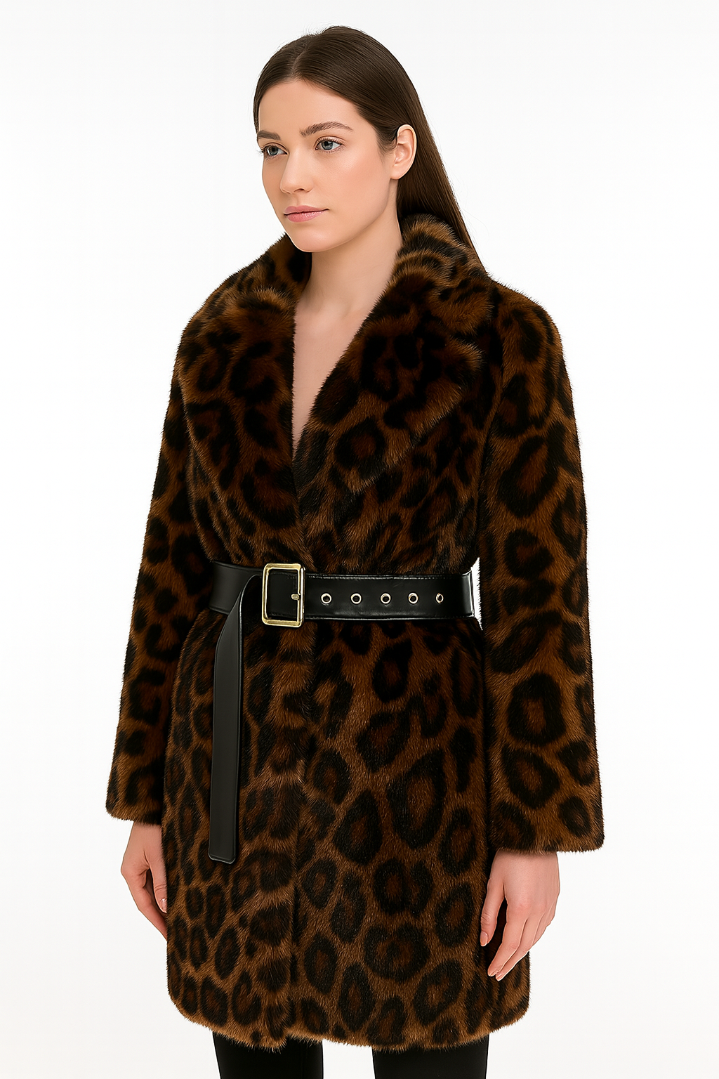 Luxe Leopard Print Faux Fur Coat – Timeless Bold Glamour — image 3